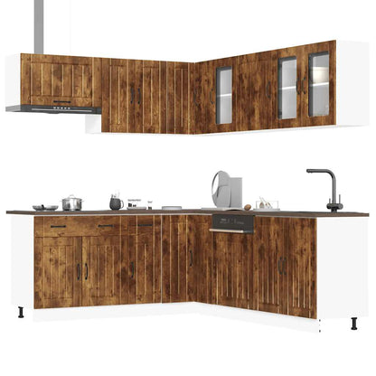 11-tlg. Küchenschrank-Set Lucca Räuchereiche Holzwerkstoff