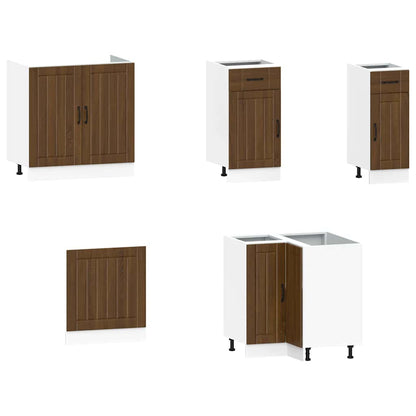 11-tlg. Küchenschrank-Set Kalmar Braun Eichen-Optik Holzwerkstoff