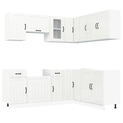 11-tlg. Küchenschrank-Set Lucca Hochglanz-Weiß Holzwerkstoff