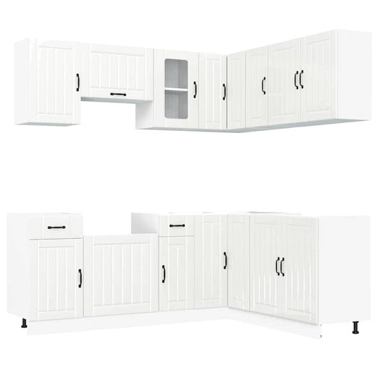 11-tlg. Küchenschrank-Set Lucca Hochglanz-Weiß Holzwerkstoff