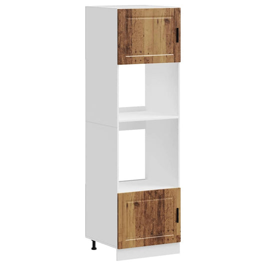 Indbyggede komfurskabe 2 stk Porto gammelt træ look træmateriale