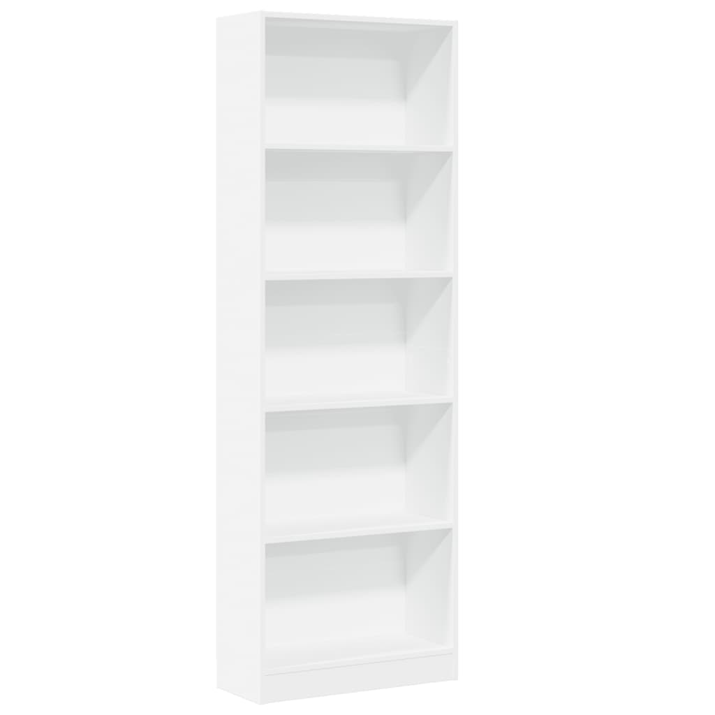 Bücherregal Weiß 60x24x176 cm Holzwerkstoff