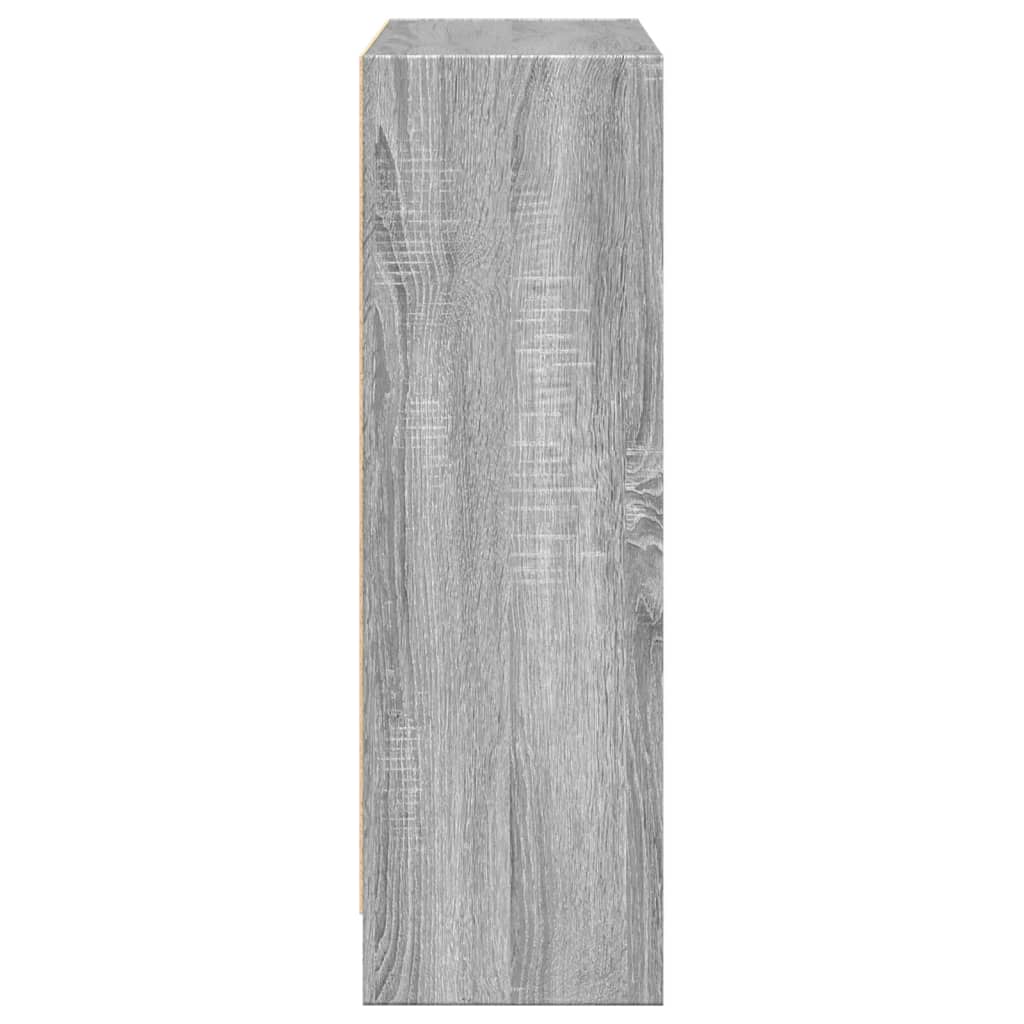 Bücherregal Grau Sonoma 80x24x76cm Holzwerkstoff