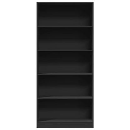 Bücherregal Schwarz 80x24x176 cm Holzwerkstoff