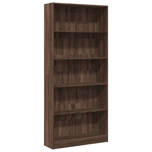 Bücherregal Braun Eichen-Optik 80x24x176 cm Holzwerkstoff