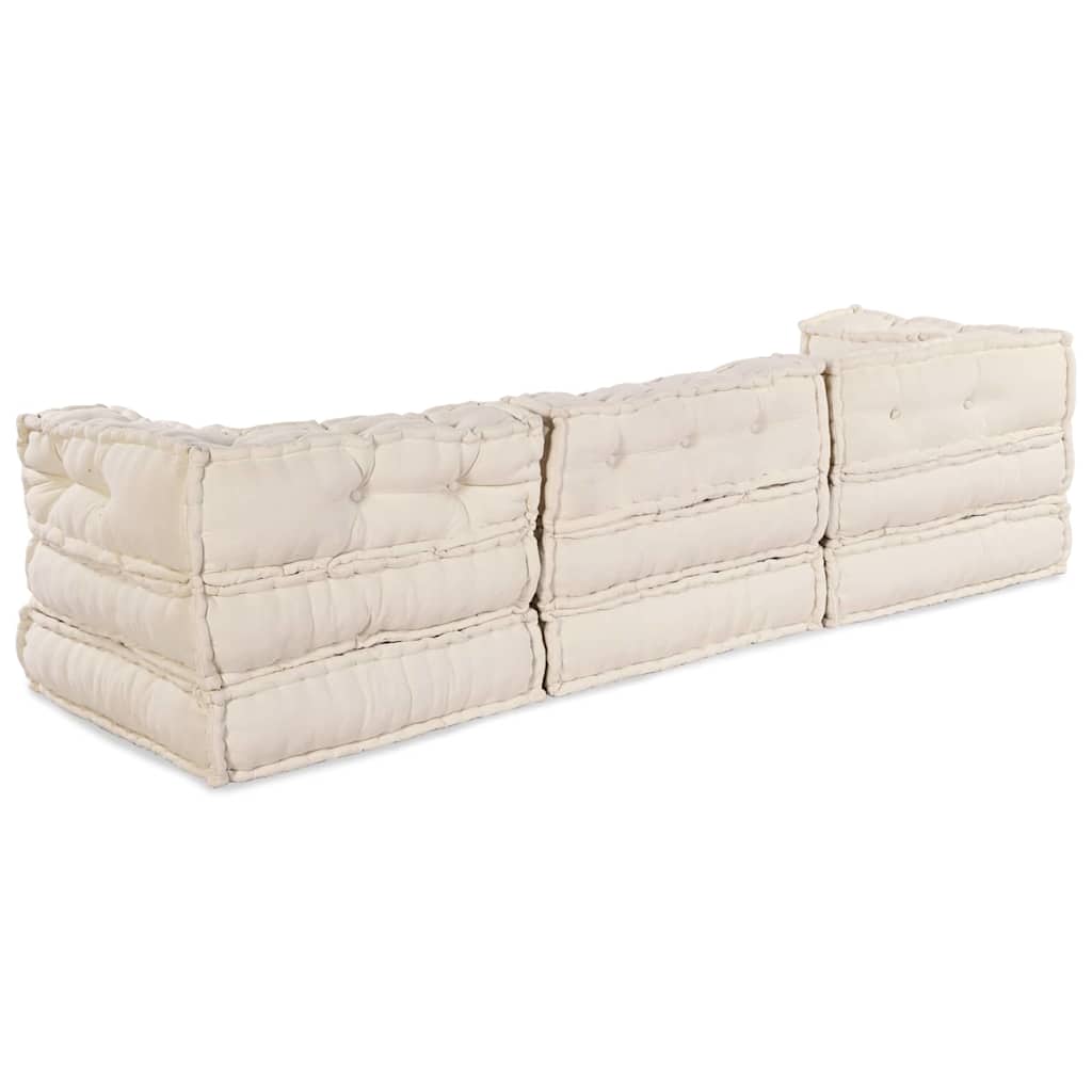 Modulares Sofa 3 pcs Creme Stoff