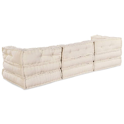 Modulares Sofa 3 pcs Creme Stoff