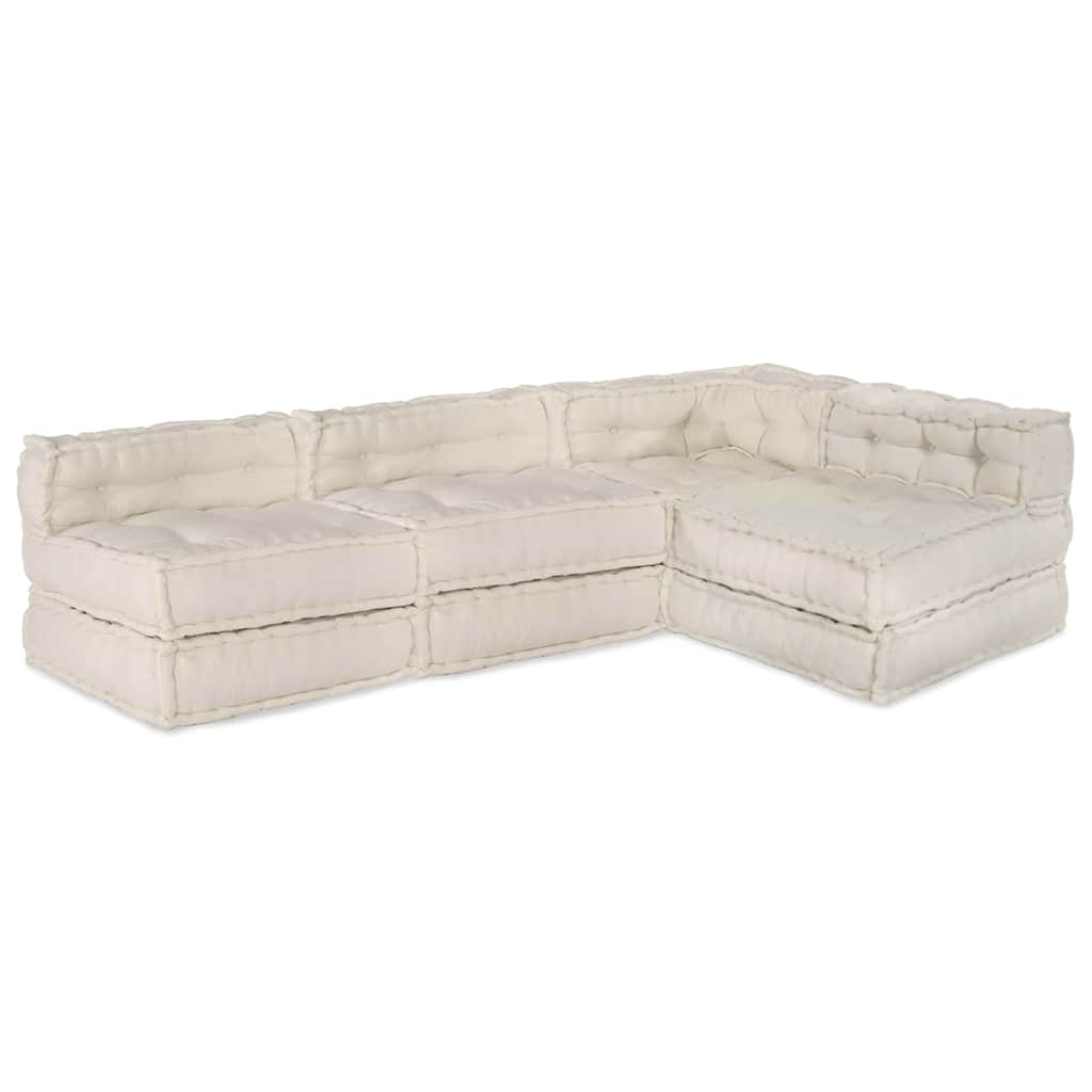 Modulares Sofa 4 pcs Creme Stoff