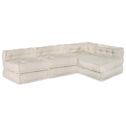 Modulares Sofa 4 pcs Creme Stoff