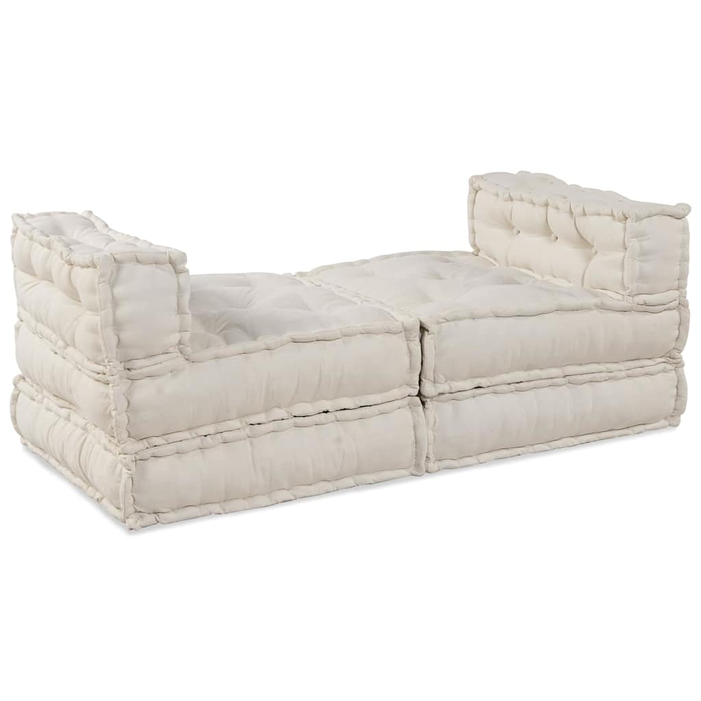 Modulares Sofa 4 pcs Creme Stoff