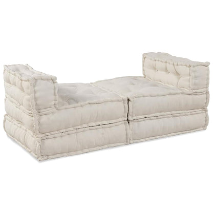 Modulares Sofa 4 pcs Creme Stoff