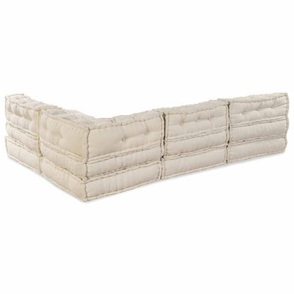 Modulares Sofa 4 pcs Creme Stoff