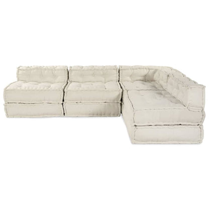 Modulares Sofa 4 pcs Creme Stoff