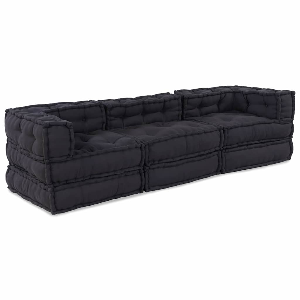 Kissen 3 pcs Anthrazit 70 x 70 x 54 cm Polyester