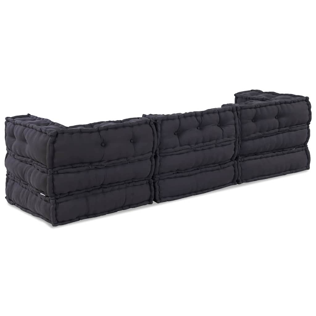 Kissen 3 pcs Anthrazit 70 x 70 x 54 cm Polyester