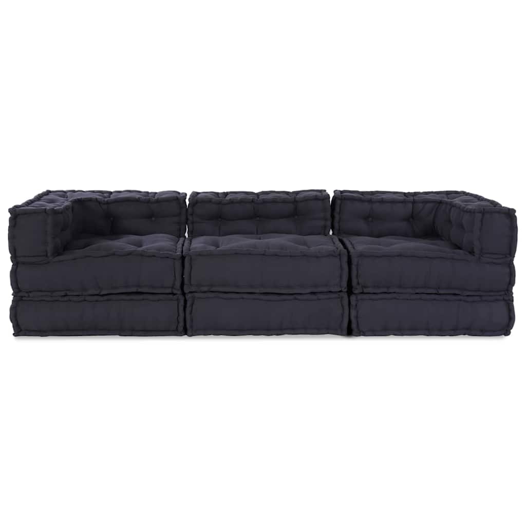 Kissen 3 pcs Anthrazit 70 x 70 x 54 cm Polyester