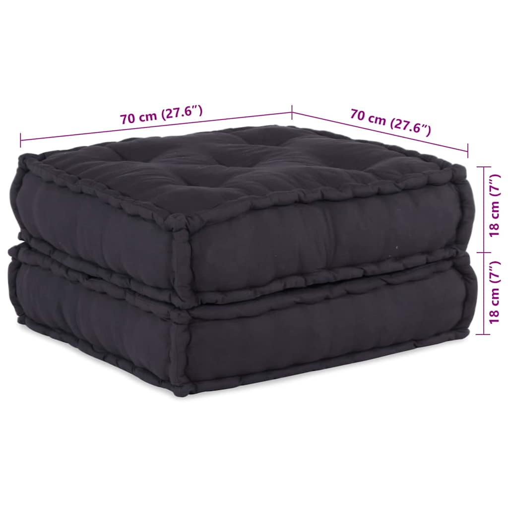 Kissen 2 pcs Anthrazit 70 x 70 x 36 cm Polyester