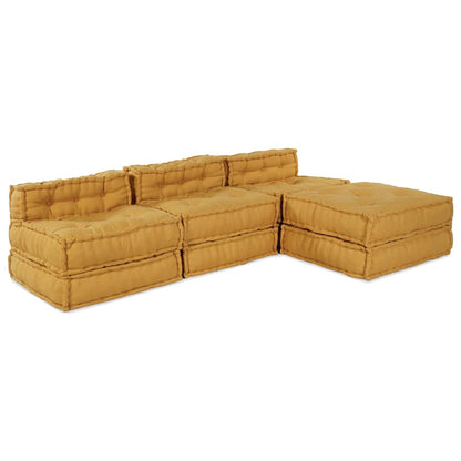 Modulares Sofa 4 pcs Gelb 70 x 70 x 56 cm Stoff
