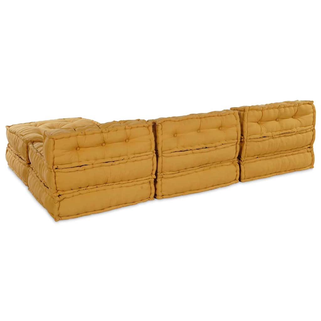 Modulares Sofa 4 pcs Gelb 70 x 70 x 56 cm Stoff