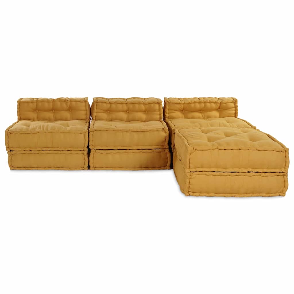 Modulares Sofa 4 pcs Gelb 70 x 70 x 56 cm Stoff