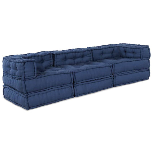 Kissen 3 pcs Blau 70 x 70 x 54 cm Polyester