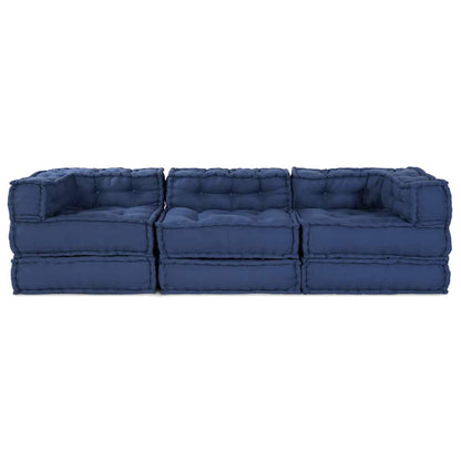 Kissen 3 pcs Blau 70 x 70 x 54 cm Polyester