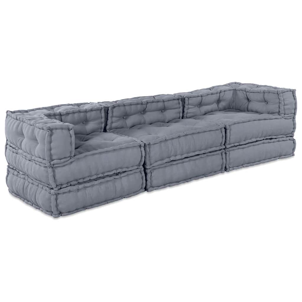 Kissen 3 pcs Grau 70 x 70 x 54 cm Polyester