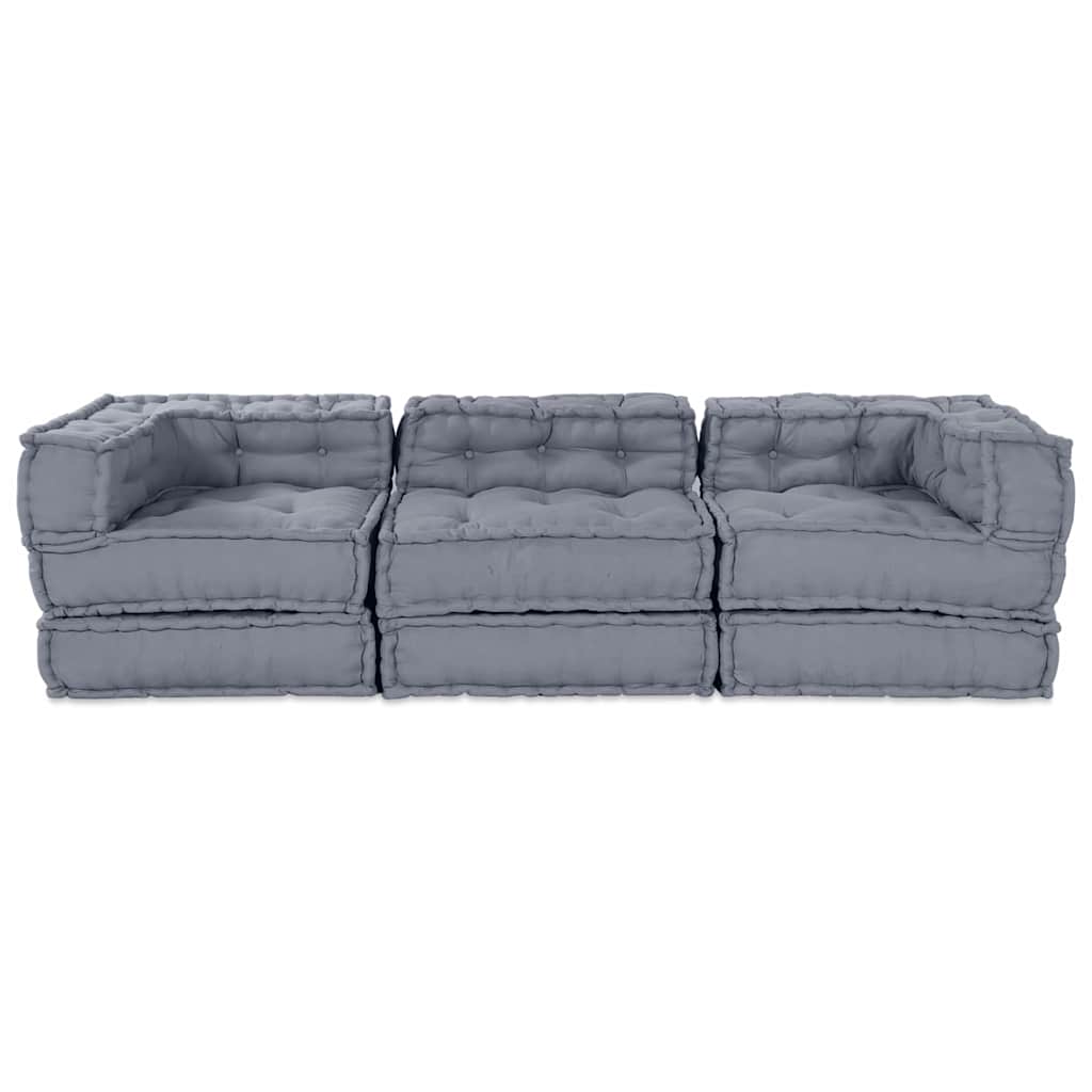 Kissen 3 pcs Grau 70 x 70 x 54 cm Polyester