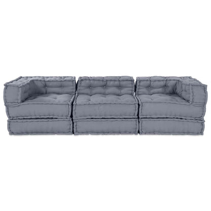 Kissen 3 pcs Grau 70 x 70 x 54 cm Polyester