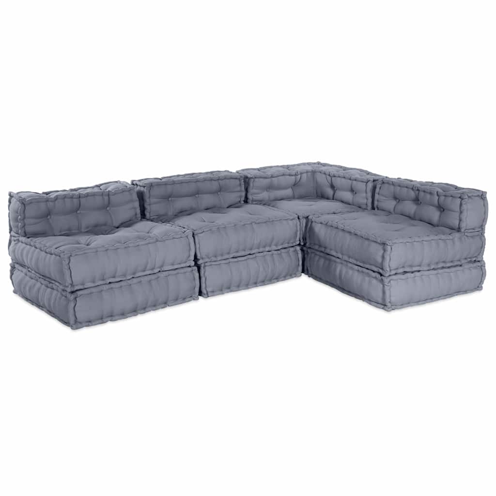 Kissen 4 pcs Grau 70 x 70 x 54 cm Polyester