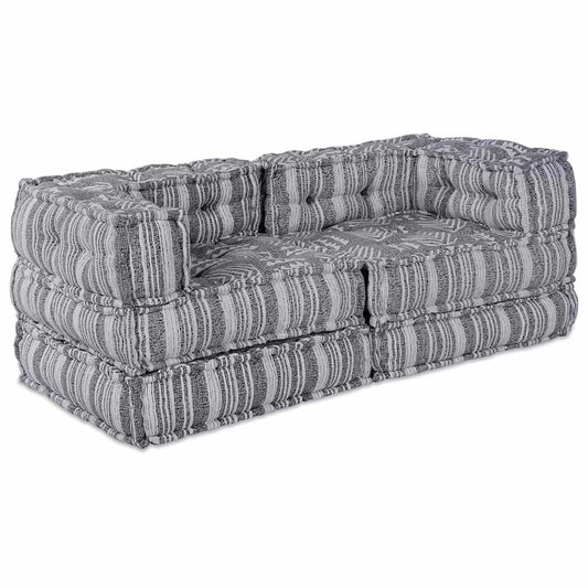 Kissen 2 pcs Grau Stoff