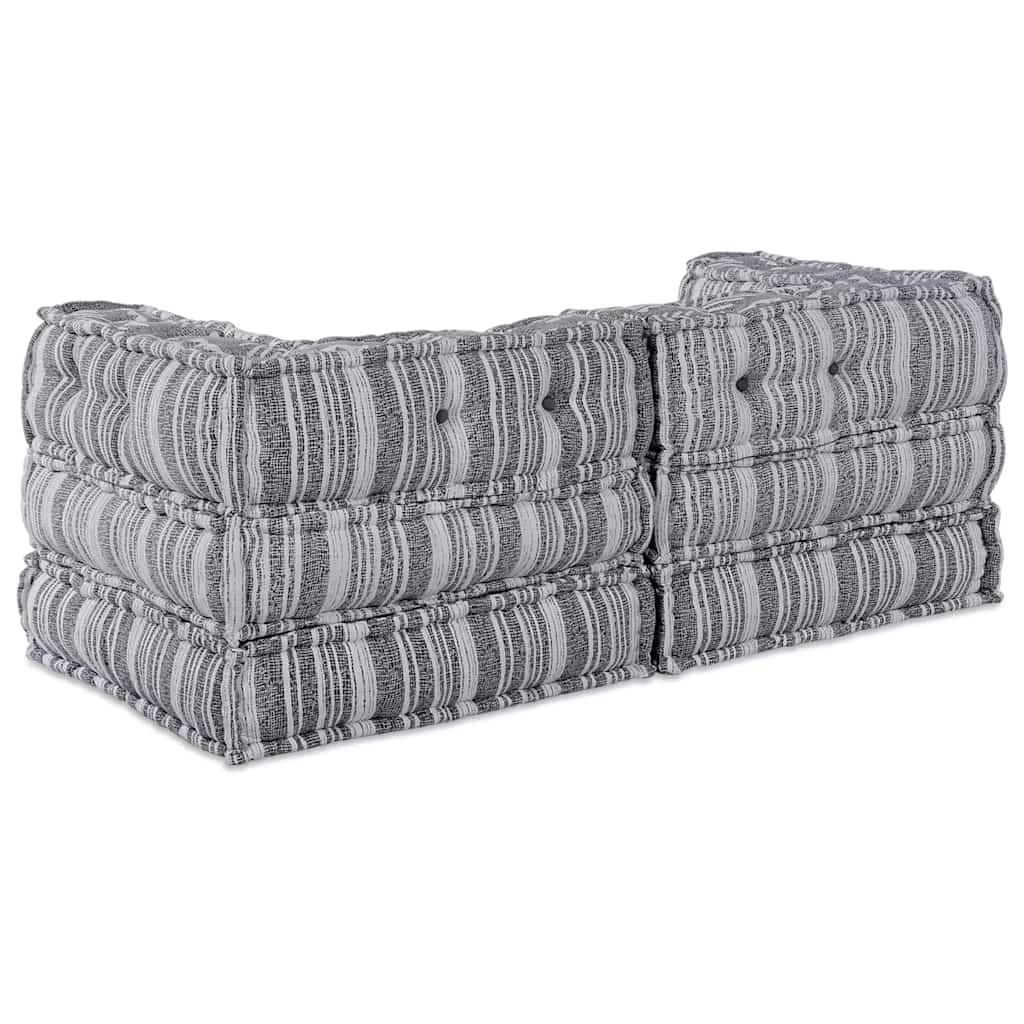 Kissen 2 pcs Grau Stoff