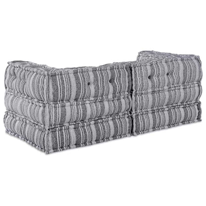 Kissen 2 pcs Grau Stoff