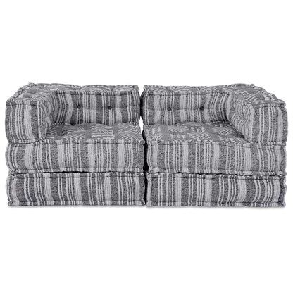Kissen 2 pcs Grau Stoff