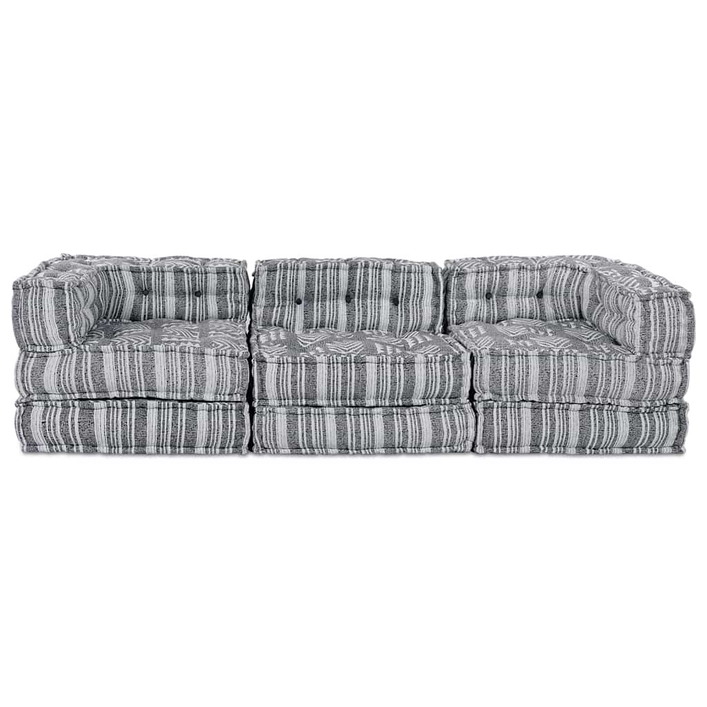 Kissen 3 pcs Hellgrau 70 x 70 x 54 cm Polyester