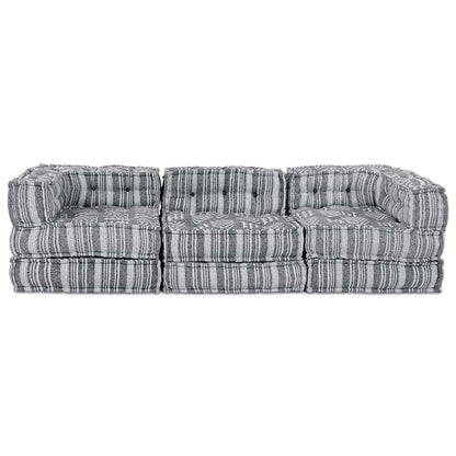 Kissen 3 pcs Hellgrau 70 x 70 x 54 cm Polyester
