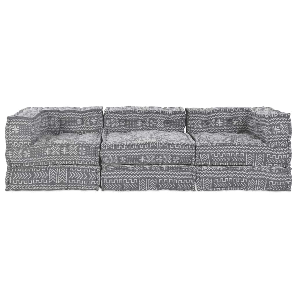 Kissen 3 pcs Hellgrau 70 x 70 x 54 cm Polyester