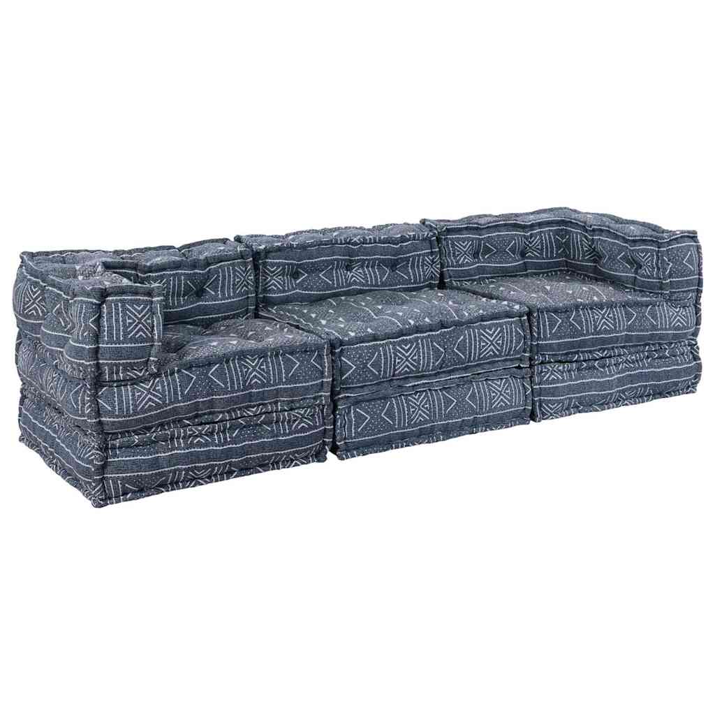 Kissen 3 pcs Blau 70 x 70 x 54 cm Polyester