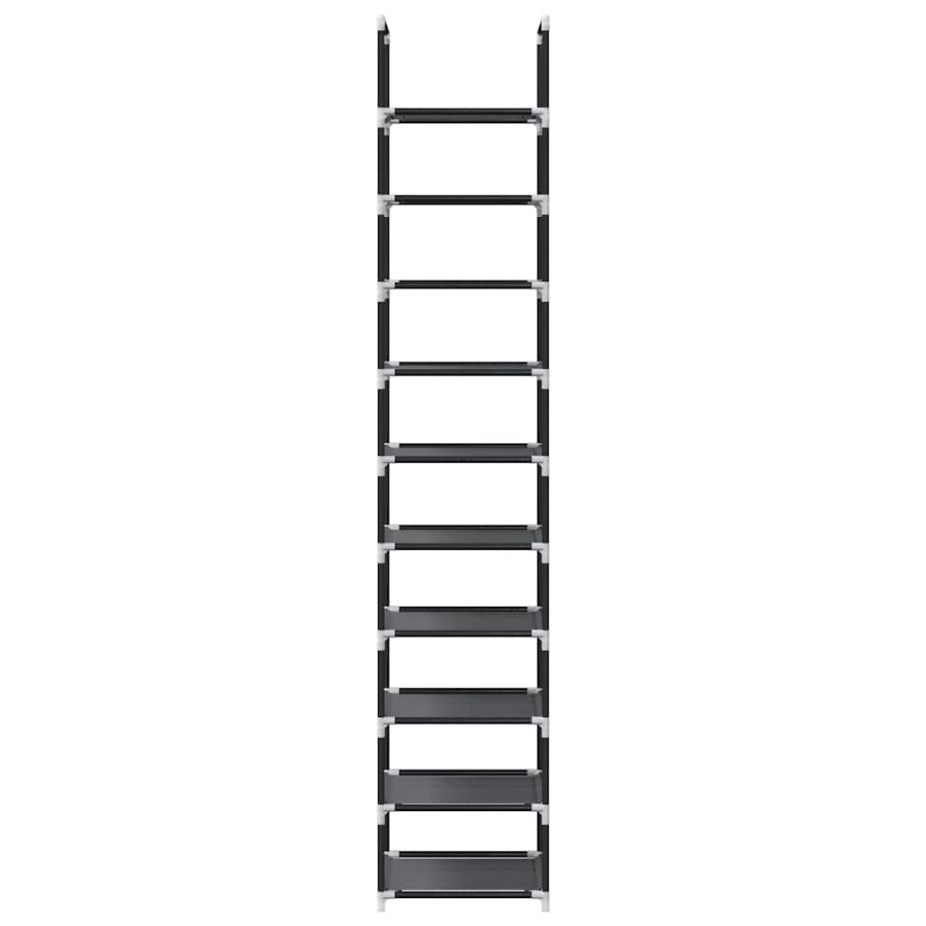 Schuhregal 10-stöckig Schwarz 33x33x174 cm Vliesstoff