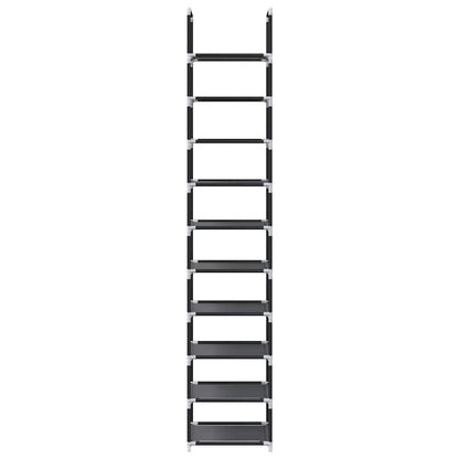 Schuhregal 10-stöckig Schwarz 33x33x174 cm Vliesstoff