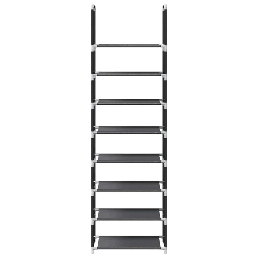 Schuhregal 8-stöckig Schwarz 44x28x145 cm Vliesstoff