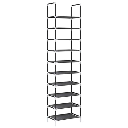 Schuhregal 10-stöckig Schwarz 44x28x180 cm Vliesstoff