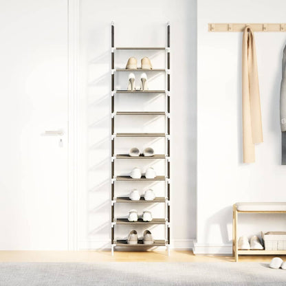 Schuhregal 10-stöckig Schwarz 44x28x180 cm Vliesstoff