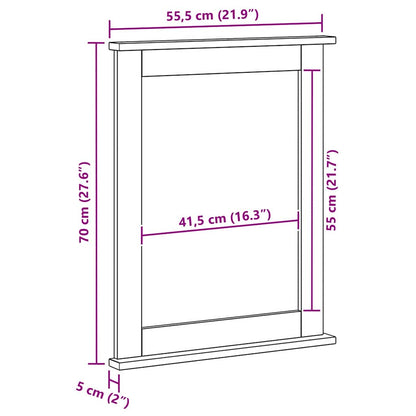 Spiegel VIGO Weiß 55,5 x 5 x 70 cm Massivholz Kiefer