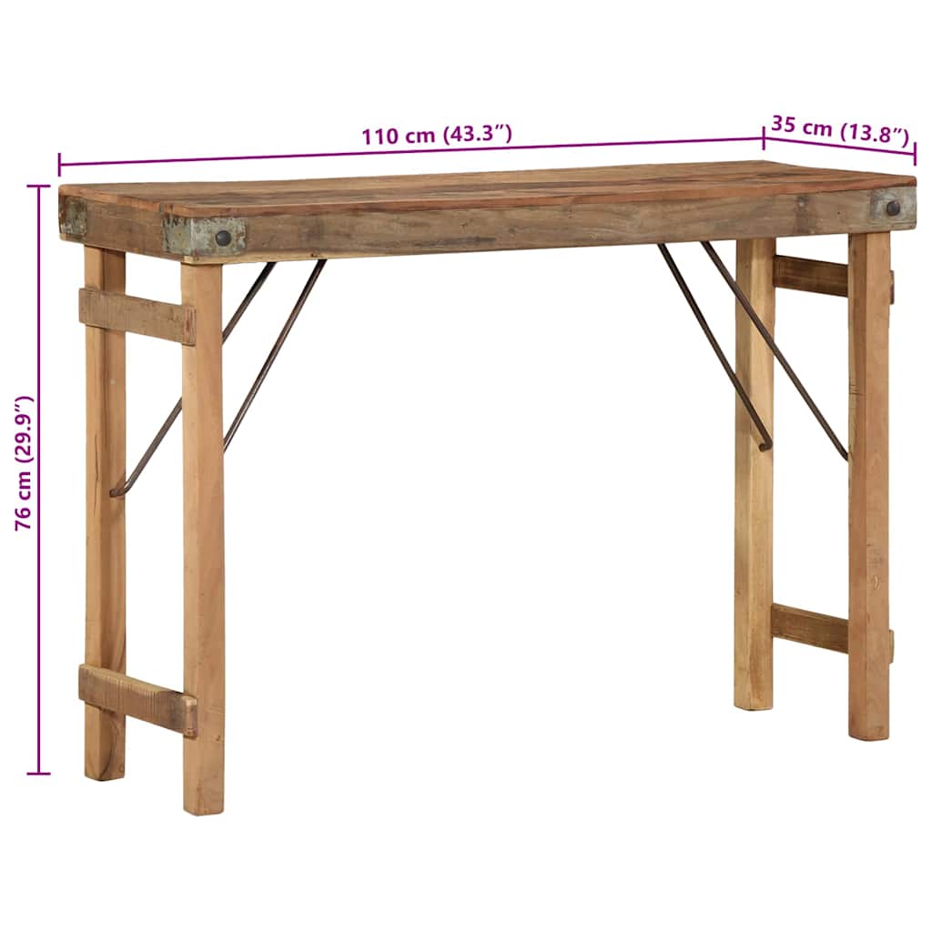 Konsolentisch Braun 110 x 35 x 76 cm Massivholz Altholz