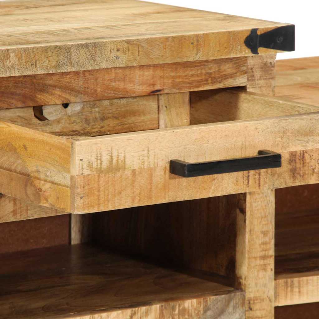 Bank Braun 110 x 35 x 50 cm Massives Mango-Holz