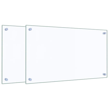 Küchenrückwände 2 Stk. Transparent 70x40 cm Hartglas