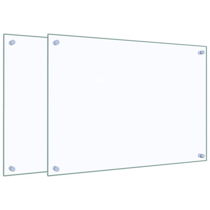 Küchenrückwände 2 Stk. Transparent 70x50 cm Hartglas