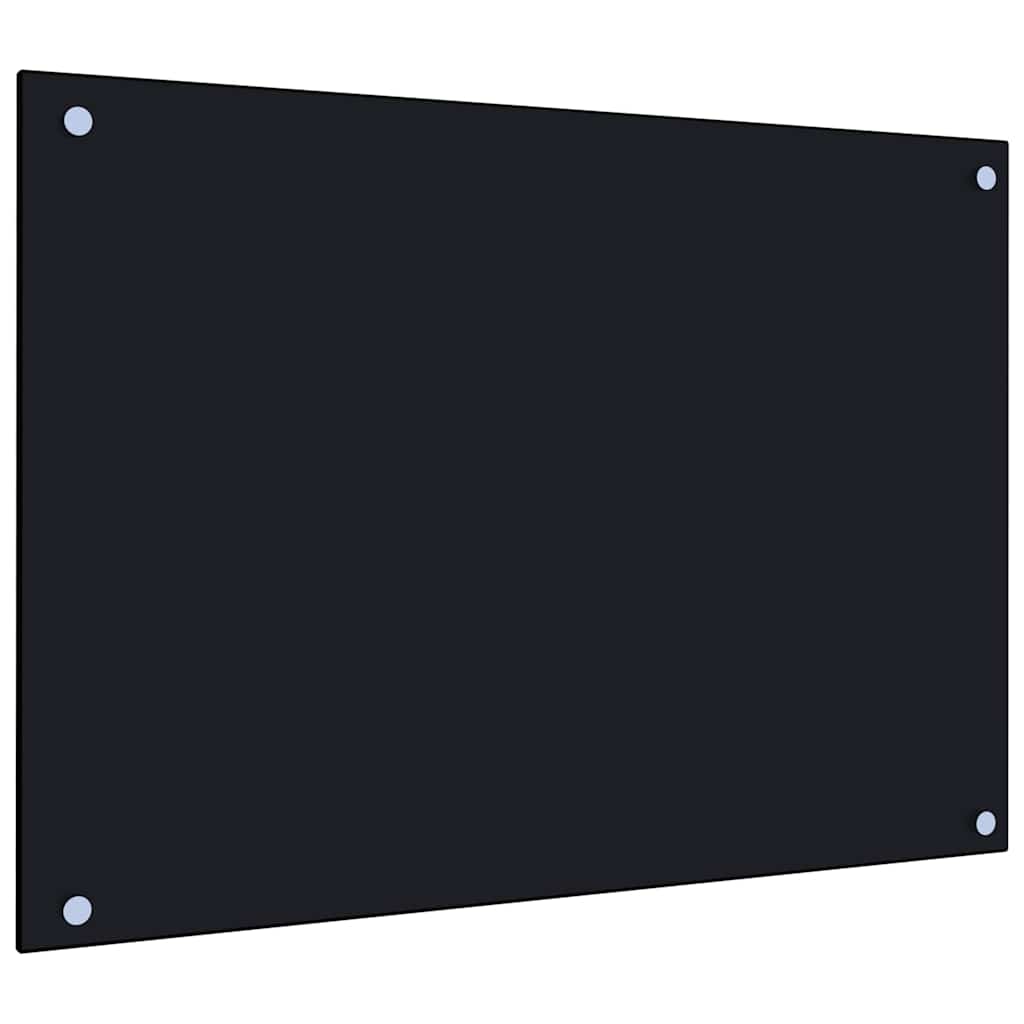 Küchenrückwände 2 Stk. Schwarz 70x50 cm Hartglas