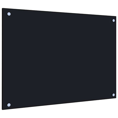 Küchenrückwände 2 Stk. Schwarz 70x50 cm Hartglas